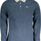 Blue Cotton Men Polo Shirt