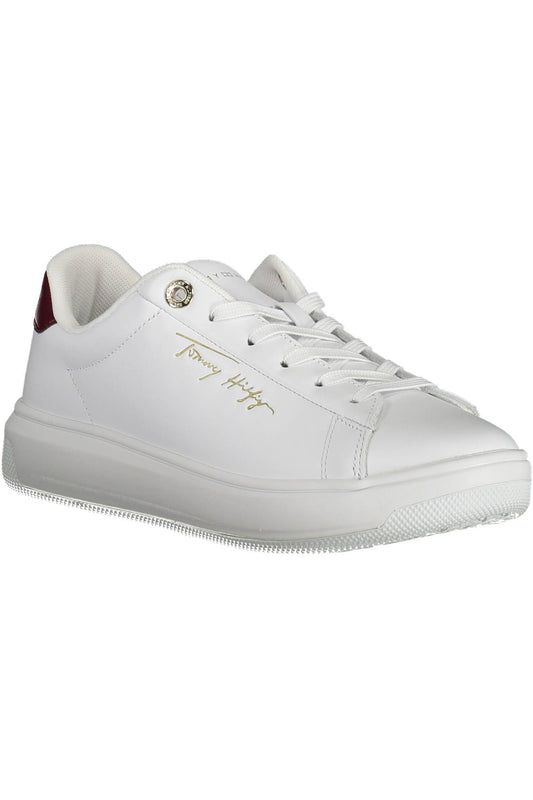 White Polyester Women Sneaker