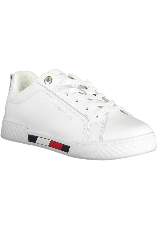 White Polyester Women Sneaker