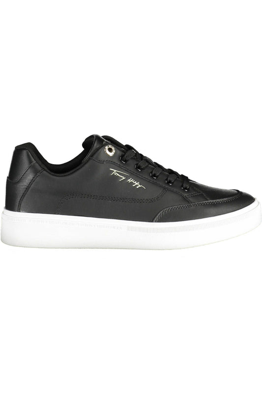 Black Leather Women Sneaker