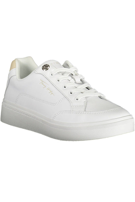White Polyester Women Sneaker