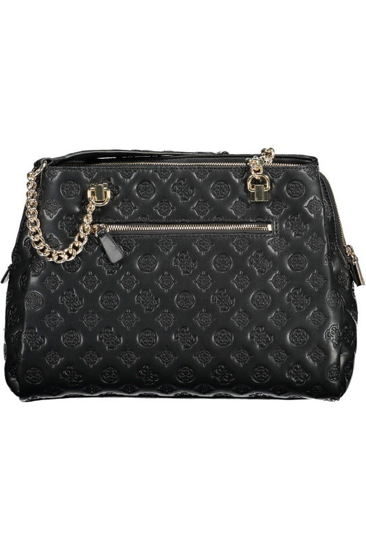 Black Polyurethane Women Handbag