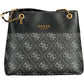 Black Polyurethane Women Handbag