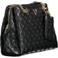 Black Polyurethane Women Handbag