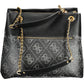 Black Polyurethane Women Handbag