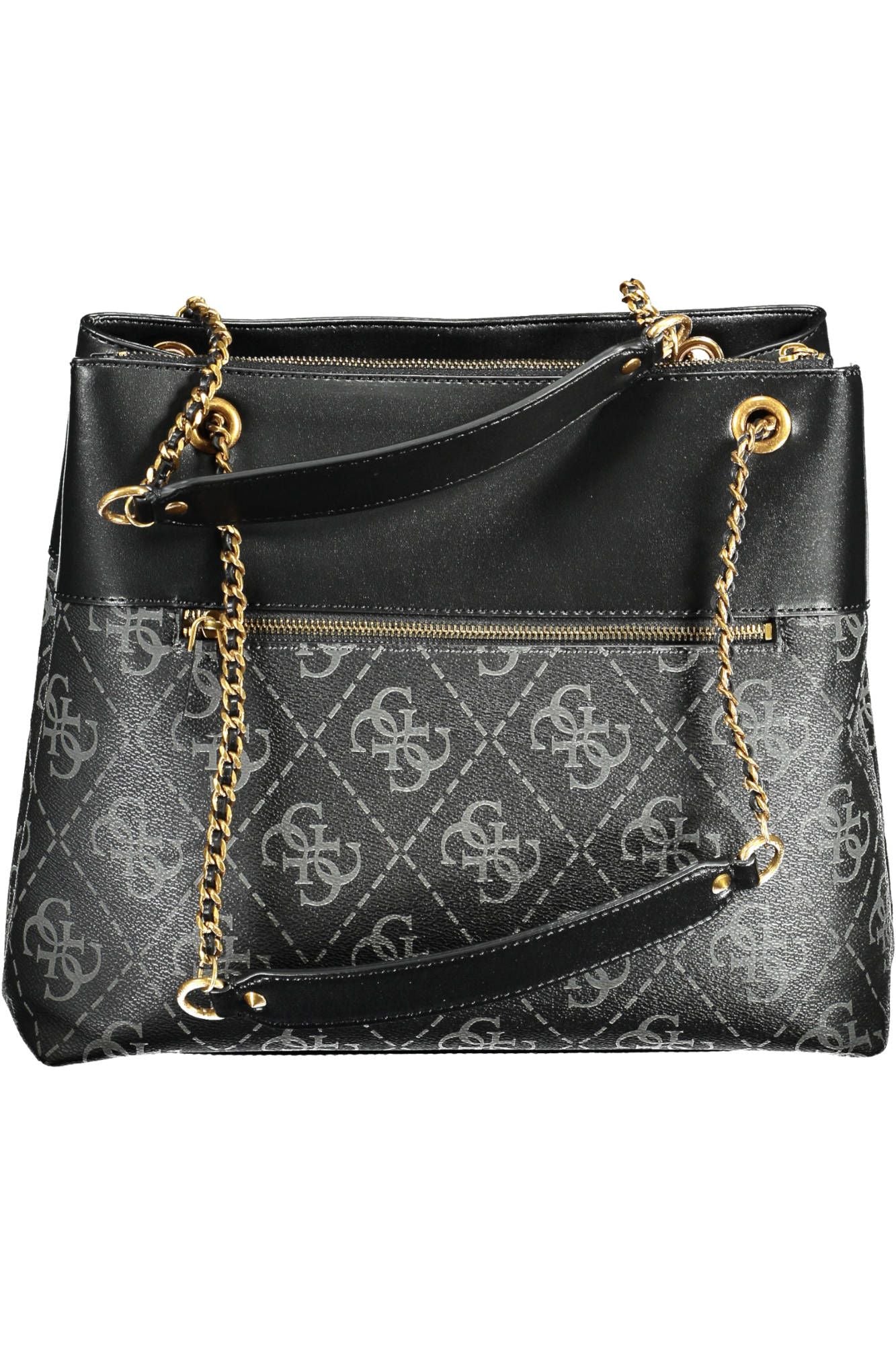 Black Polyurethane Women Handbag