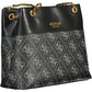 Black Polyurethane Women Handbag
