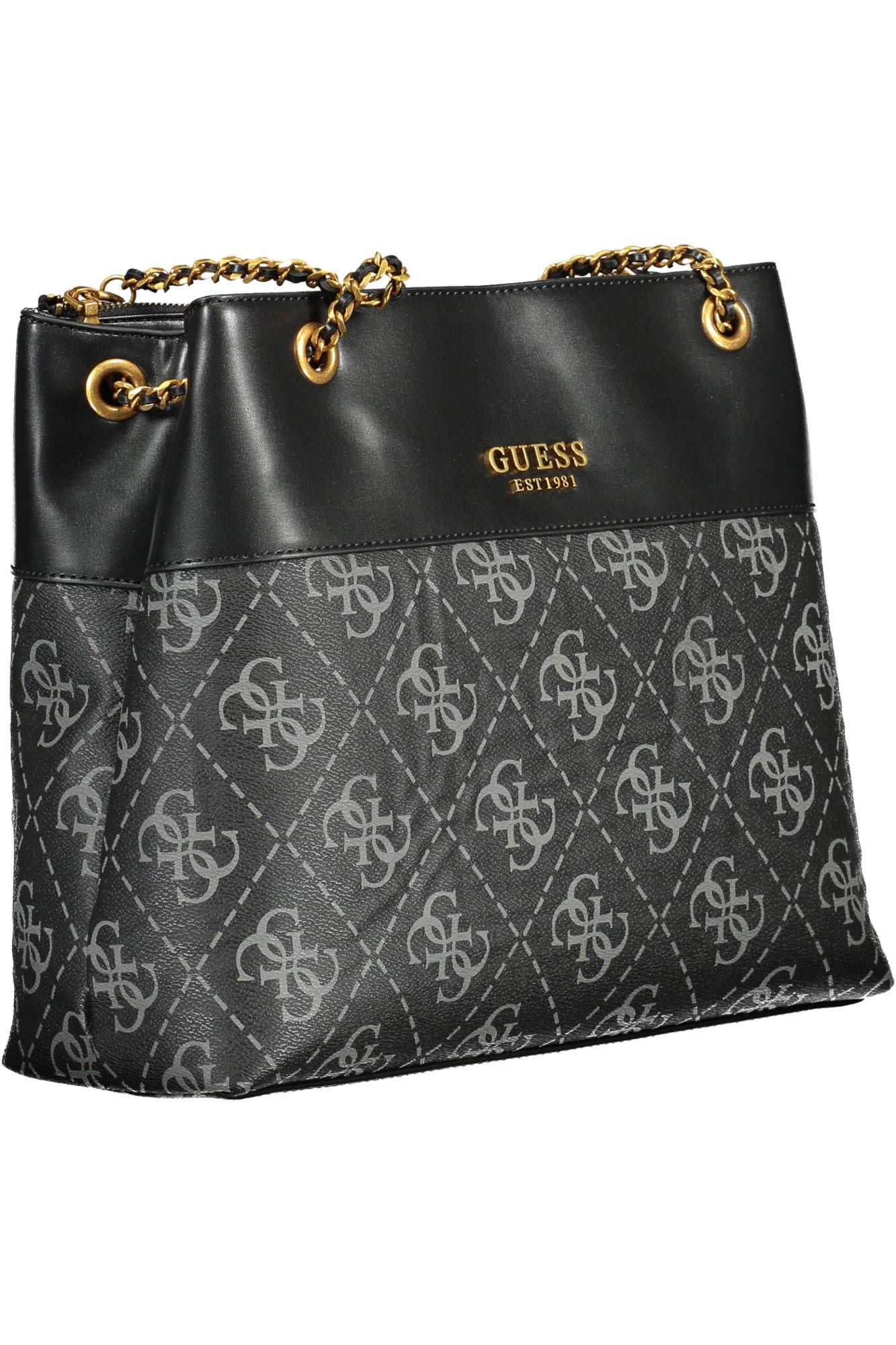 Black Polyurethane Women Handbag