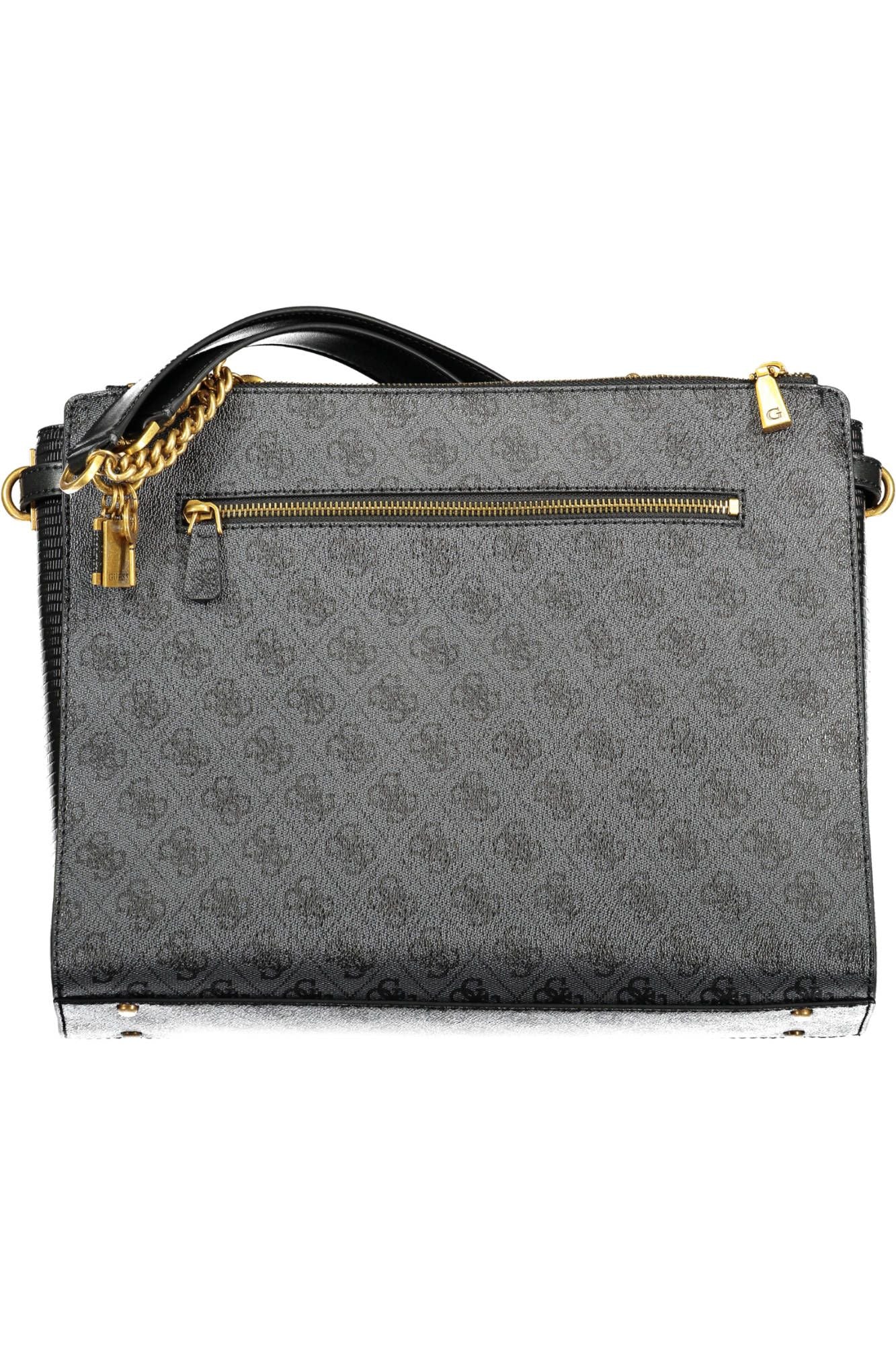 Black Polyurethane Women Handbag