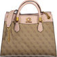 Beige Polyurethane Women Handbag