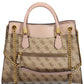 Beige Polyurethane Women Handbag