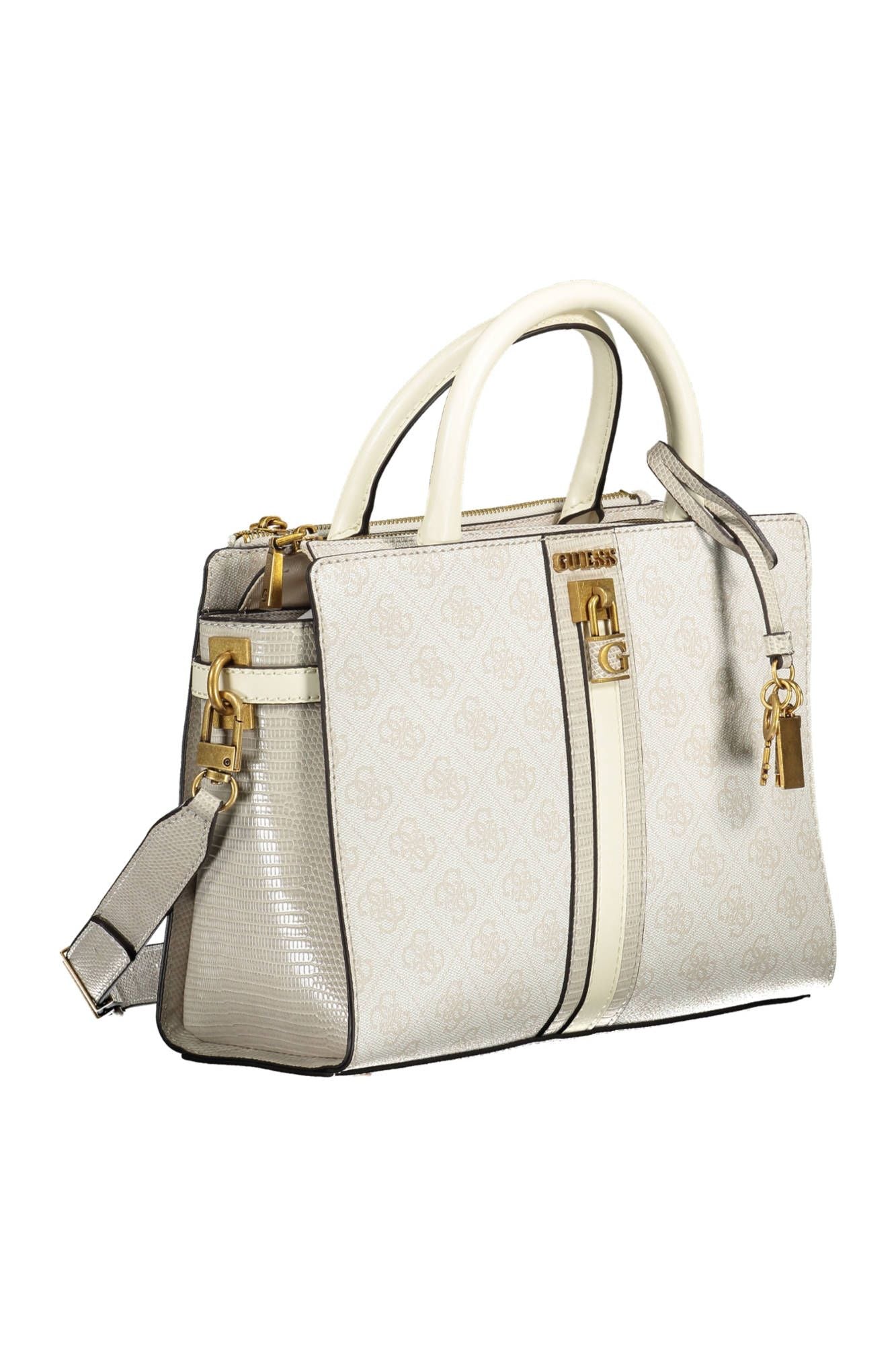 White Polyurethane Women Handbag