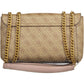 Beige Polyurethane Women Handbag