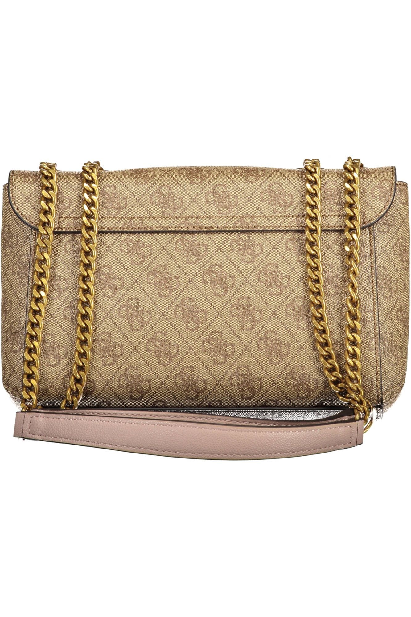 Beige Polyurethane Women Handbag