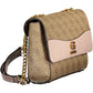 Beige Polyurethane Women Handbag