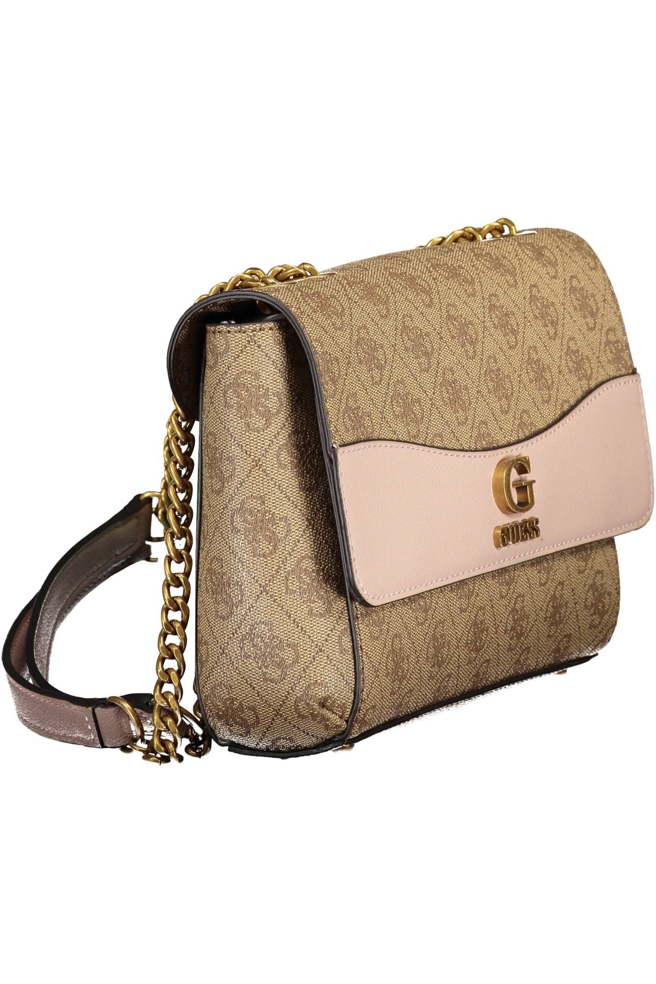 Beige Polyurethane Women Handbag