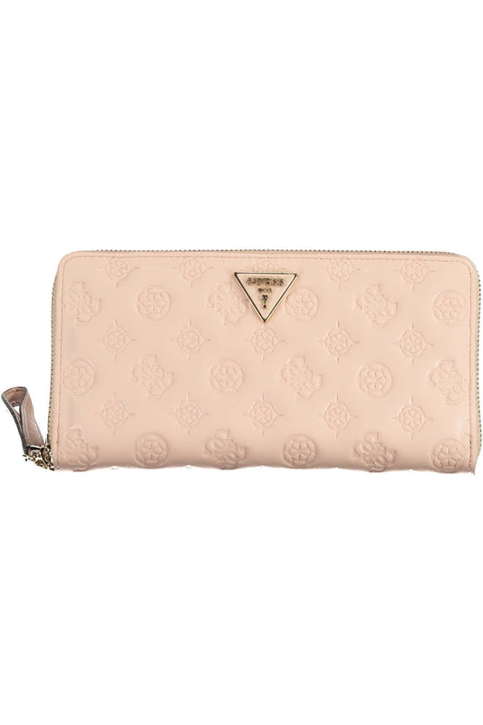 Pink Polyurethane Women Wallet