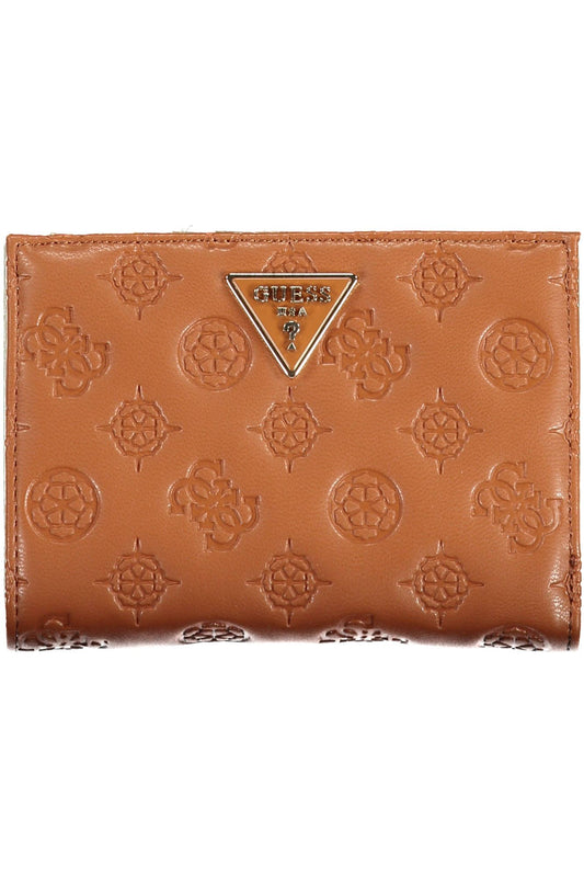 Brown Polyurethane Women Wallet