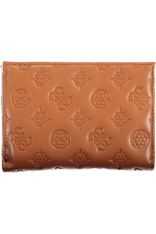 Brown Polyurethane Women Wallet