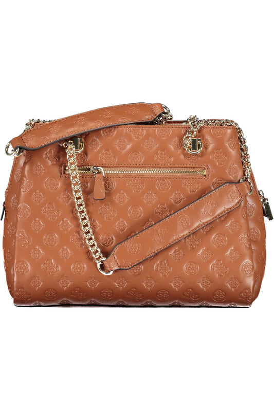 Brown Polyethylene Women Handbag