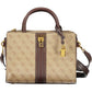 Beige Polyurethane Women Handbag