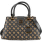 Brown Polyurethane Women Handbag