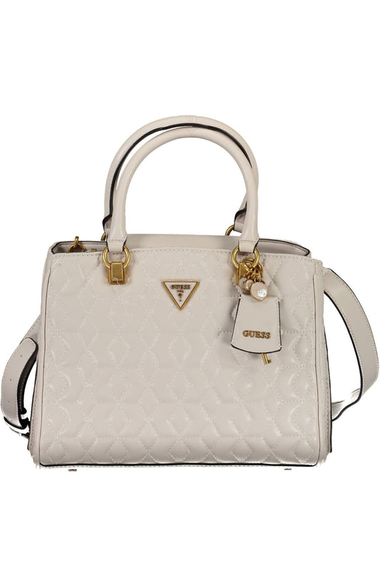 White Polyurethane Women Handbag