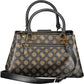 Brown Polyurethane Women Handbag
