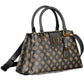 Brown Polyurethane Women Handbag
