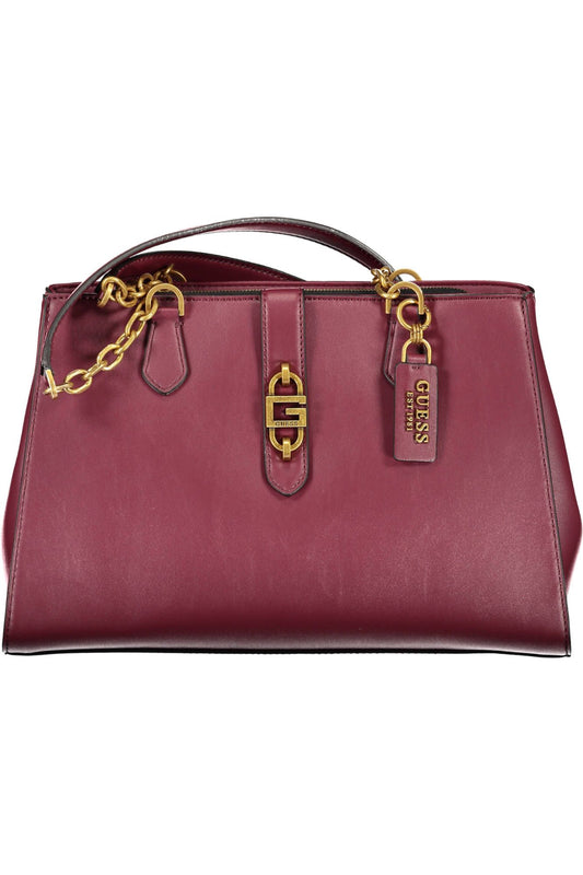 Purple Polyurethane Women Handbag