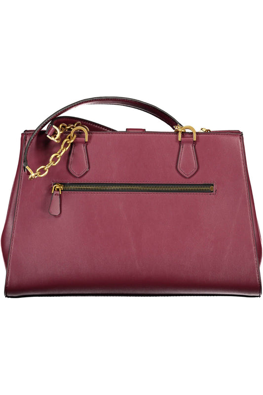 Purple Polyurethane Women Handbag