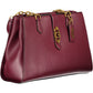 Purple Polyurethane Women Handbag