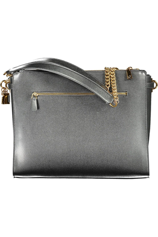 Black Polyethylene Women Handbag