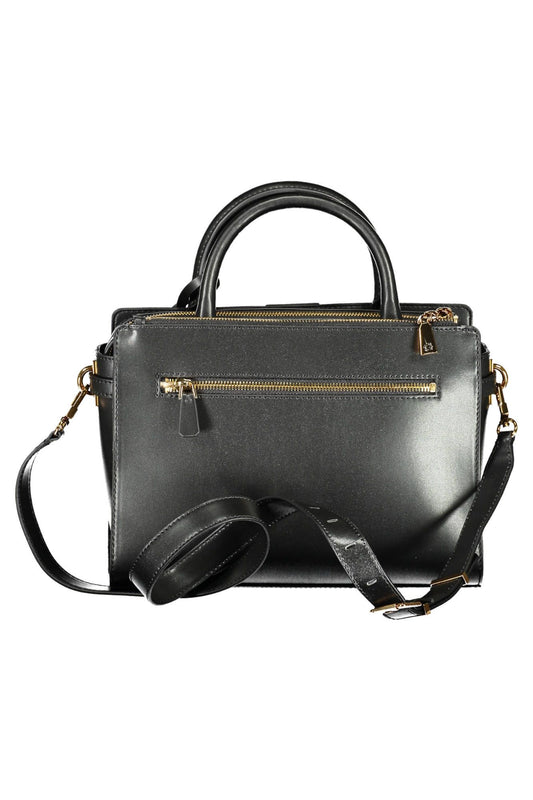 Black Polyurethane Women Handbag