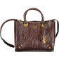 Brown Polyurethane Women Handbag