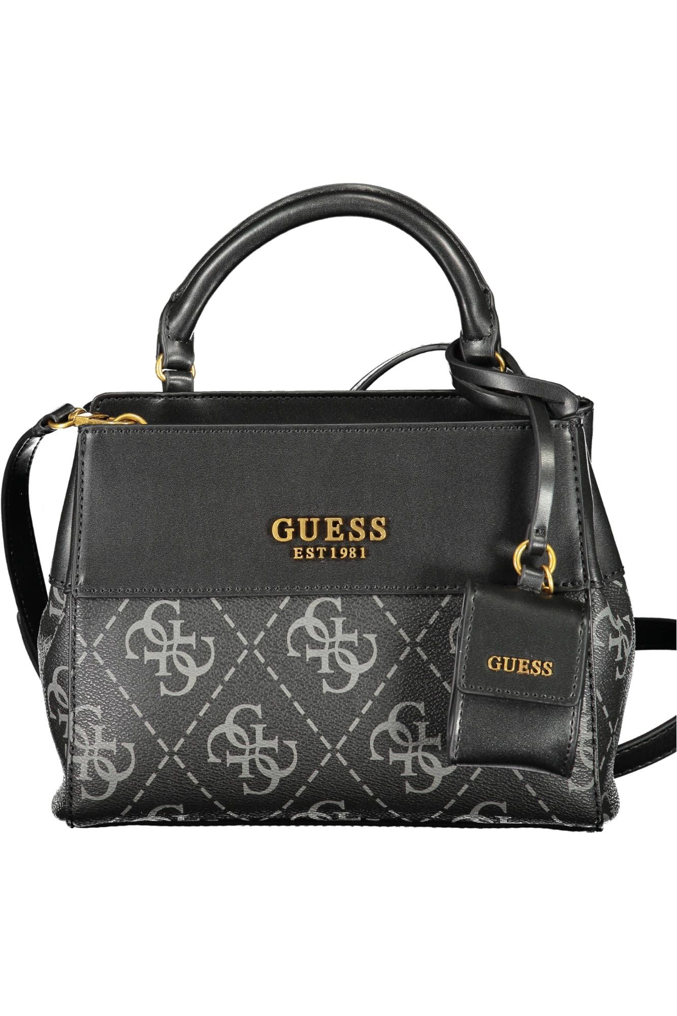 Black Polyurethane Women Handbag