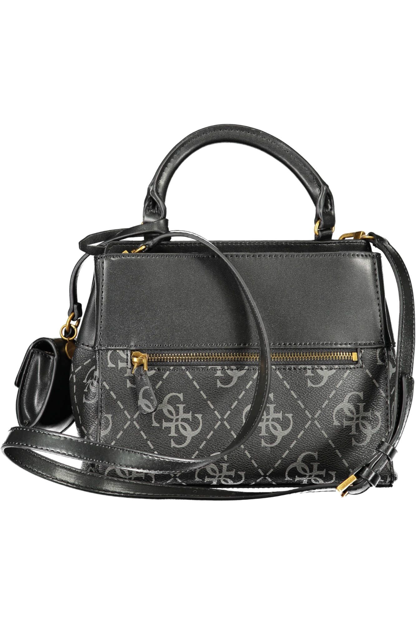 Black Polyurethane Women Handbag