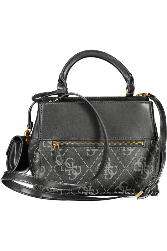 Black Polyurethane Women Handbag