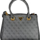 Black Polyurethane Women Handbag