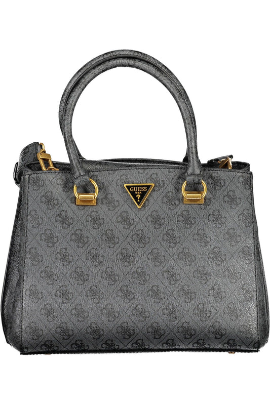 Black Polyurethane Women Handbag
