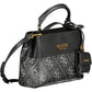 Black Polyurethane Women Handbag