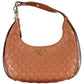 Brown Polyurethane Women Handbag