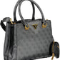 Black Polyurethane Women Handbag