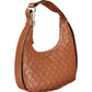 Brown Polyurethane Women Handbag
