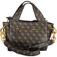 Brown Polyurethane Women Handbag