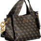Brown Polyurethane Women Handbag
