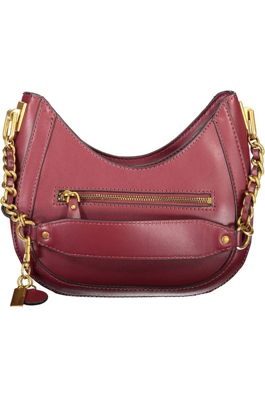 Purple Polyurethane Women Handbag