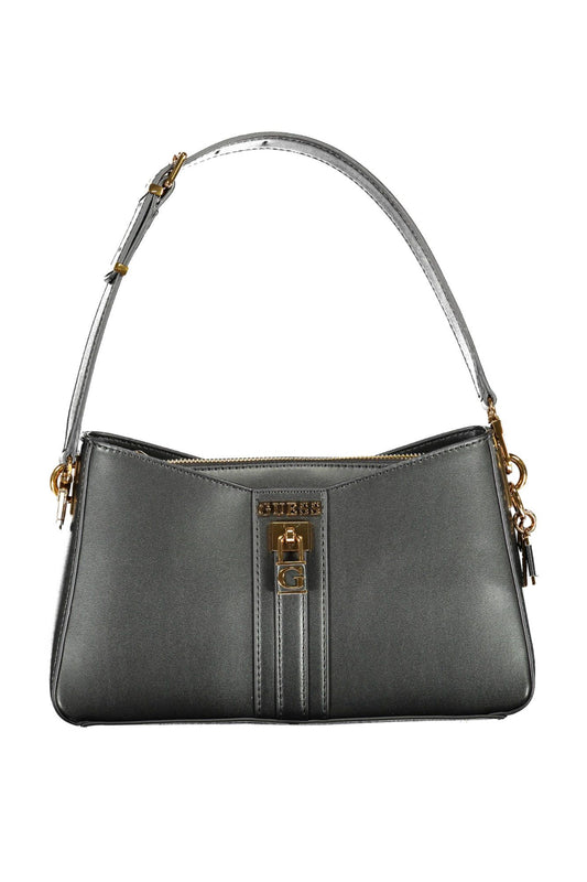 Black Polyurethane Women Handbag