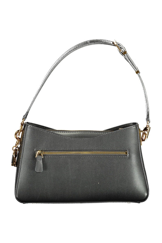 Black Polyurethane Women Handbag