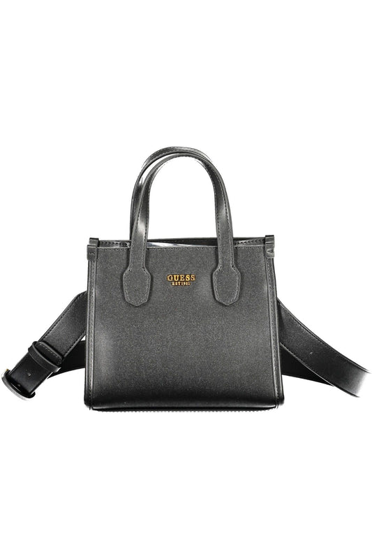 Black Polyurethane Women Handbag